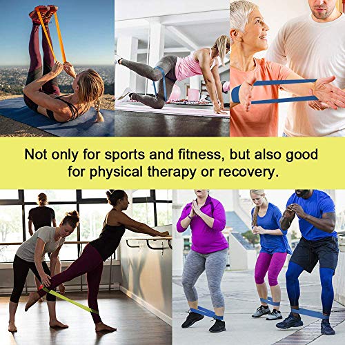 Yoassi Bandas de Resistencia, Kit de 5 Bandas Elasticas Fitness, de 4 Loop Bandas y 1 Plana Cinta de Ejercicios, para Yoga, Pilates, Crossfit, de Látex Natural, Multi-Colores