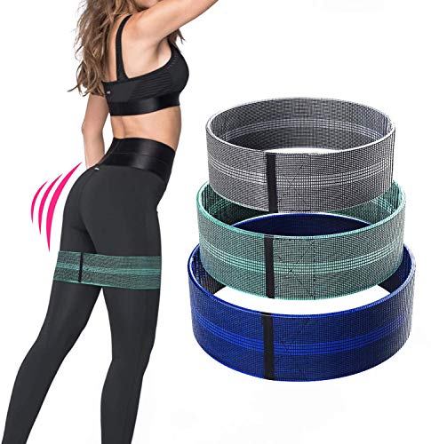 Yofidra Bandas de Resistencia Gluteos Set -Conjunto de Bandas de Ejercicio de Tela Premium, con Diseño Antideslizante, 3 Niveles Diferentes Bandas de Resistencia de Tela para piernas y glúteos