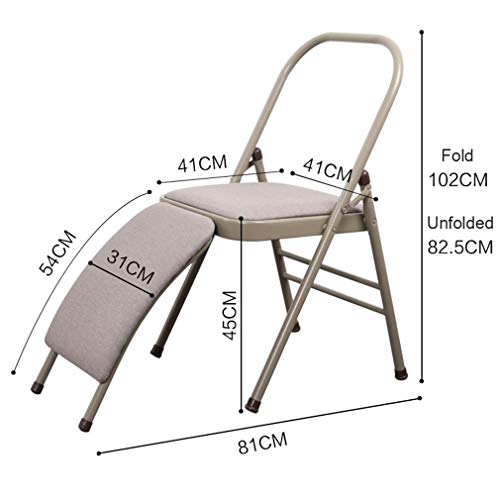 Yoga de la silla entrenamiento del equilibrio, la Propuesta para la flexibilidad y entrenamiento de la fuerza, plegable Iyengar yoga de la silla auxiliar, doble estructura de vigas,Negro,Waist support