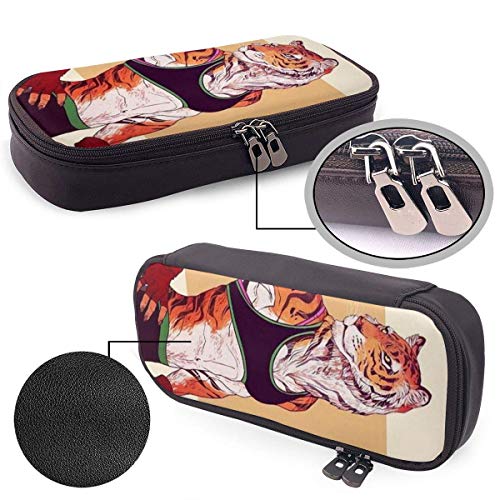 Yoga Fitness Tiger PU Cuero Lápiz Estuche Estuche para bolígrafo Bolsa con cremallera Útiles escolares para estudiantes Yoga Fitness Tiger PU Cuero Lápiz Estuche Estuche para bolígrafo Bolsa con cremallera Útiles escolares para estudiantes
