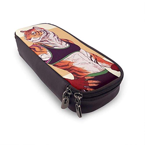 Yoga Fitness Tiger PU Cuero Lápiz Estuche Estuche para bolígrafo Bolsa con cremallera Útiles escolares para estudiantes Yoga Fitness Tiger PU Cuero Lápiz Estuche Estuche para bolígrafo Bolsa con cremallera Útiles escolares para estudiantes