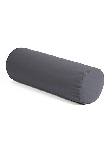 Yoga Studio Cojín de trigo sarraceno orgánico europeo – 240 mm x 620 mm – para yoga restaurativo y apoyo estable – gris