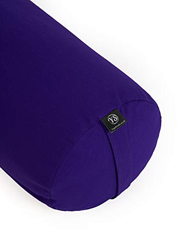 Yoga Studio YS/EU/Bolster/Purple Cojín de alforfón orgánico Europeo (240 mm x 620 mm, para Yoga restaurativo y Apoyo Estable) Accesorio para Ejercicios, Color Morado, Unisex, Normal