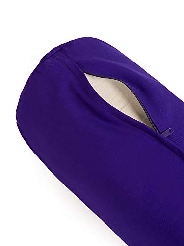 Yoga Studio YS/EU/Bolster/Purple Cojín de alforfón orgánico Europeo (240 mm x 620 mm, para Yoga restaurativo y Apoyo Estable) Accesorio para Ejercicios, Color Morado, Unisex, Normal