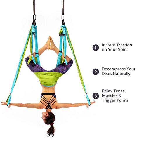 YOGABODY Yoga Trapeze (Oficial) con DVD, Color Azul/Turquesa - Yoga Aéreo