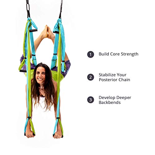 YOGABODY Yoga Trapeze (Oficial) con DVD, Color Azul/Turquesa - Yoga Aéreo YOGABODY Yoga Trapeze (Oficial) con DVD, Color Azul/Turquesa - Yoga Aéreo