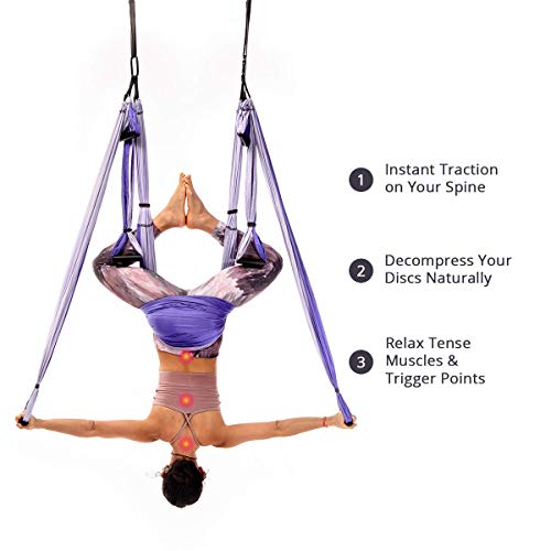 YOGABODY Yoga Trapeze (Oficial) con DVD, Color Lila - Yoga Aéreo YOGABODY Yoga Trapeze (Oficial) con DVD, Color Lila - Yoga Aéreo
