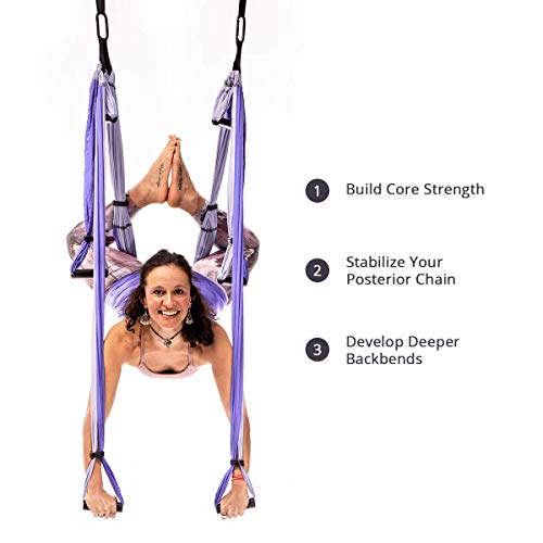 YOGABODY Yoga Trapeze (Oficial) con DVD, Color Lila - Yoga Aéreo