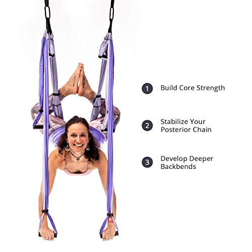 YOGABODY Yoga Trapeze (Oficial) con DVD, Color Lila - Yoga Aéreo YOGABODY Yoga Trapeze (Oficial) con DVD, Color Lila - Yoga Aéreo