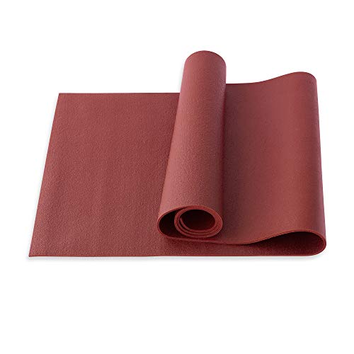 Yogibato Esterilla de Yoga Studio de PVC – Certificado Oeko-Tex 100 – Fabricado en Alemania – Antideslizante y Duradera – Colchoneta para Gimnasia Pilates Fitness [183x60x0,45cm] – Granate