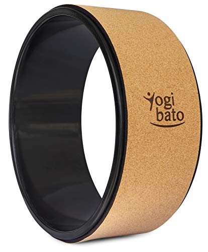 Yogibato Rueda de Corcho para Yoga – Dharma Prop para Pilates y estiramientos de Espalda – Rueda para Ejercicios de flexibilidad, estiramientos y Fitness – 32x13cm Yoga Roller Wheel