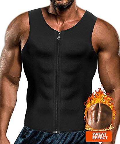 Yokald Faja Reductora Adelgazante Hombre Neopreno Camiseta Reductora Compresión de Sauna Chaleco para Desarrollo Muscular Pérdida de Peso con Quema Grasa Deportivo (Negro, M)