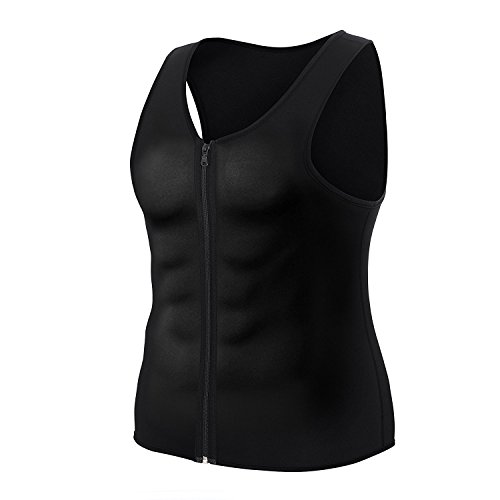 Yokald Faja Reductora Adelgazante Hombre Neopreno Camiseta Reductora Compresión de Sauna Chaleco para Desarrollo Muscular Pérdida de Peso con Quema Grasa Deportivo (Negro, 3XL)