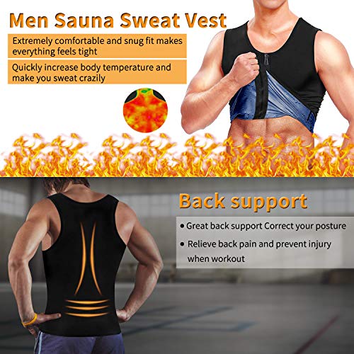 Yokald Faja Reductora Adelgazante Hombre polímero Camiseta Reductora Compresión de Sauna Chaleco para Desarrollo Muscular Pérdida de Peso con Quema Grasa Deportivo (Negro, M) Yokald Faja Reductora Adelgazante Hombre polímero Camiseta Reductora Compresión de Sauna Chaleco para Desarrollo Muscular Pérdida de Peso con Quema Grasa Deportivo (Negro, M)
