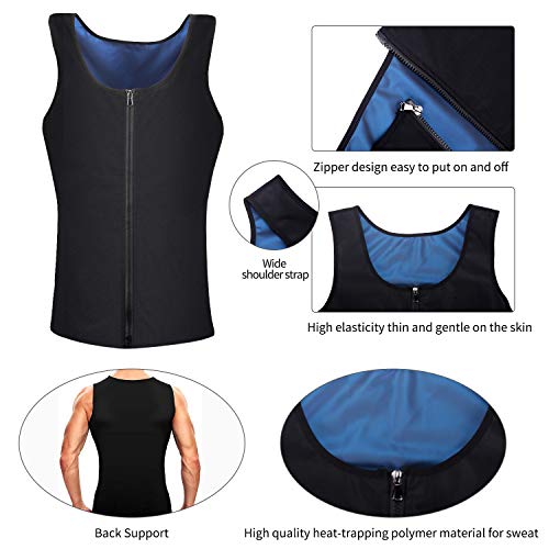 Yokald Faja Reductora Adelgazante Hombre polímero Camiseta Reductora Compresión de Sauna Chaleco para Desarrollo Muscular Pérdida de Peso con Quema Grasa Deportivo (Negro, M) Yokald Faja Reductora Adelgazante Hombre polímero Camiseta Reductora Compresión de Sauna Chaleco para Desarrollo Muscular Pérdida de Peso con Quema Grasa Deportivo (Negro, M)