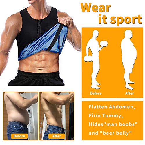 Yokald Faja Reductora Adelgazante Hombre polímero Camiseta Reductora Compresión de Sauna Chaleco para Desarrollo Muscular Pérdida de Peso con Quema Grasa Deportivo (Negro, M) Yokald Faja Reductora Adelgazante Hombre polímero Camiseta Reductora Compresión de Sauna Chaleco para Desarrollo Muscular Pérdida de Peso con Quema Grasa Deportivo (Negro, M)