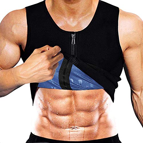 Yokald Faja Reductora Adelgazante Hombre polímero Camiseta Reductora Compresión de Sauna Chaleco para Desarrollo Muscular Pérdida de Peso con Quema Grasa Deportivo (Negro, M)