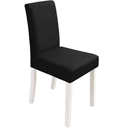 yokamira Fundas para Sillas Pack de 6, Fundas de Silla de Comedor Elasticas Respaldo Alto, Cubiertas para Sillas Asiento Extraíbles y Lavables, para Modernas Boda, Hogar, Restaurante, Negro