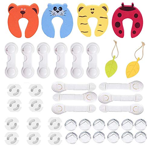 Yompz 40 Piezas Kit de Seguridad para Bebés, 6 Bebé de Seguridad Bloqueo, 6 Cerraduras de Cajón, 12 Protectores de Esquinas, 10 Protector de Enchufes, 4 Tope Clip Protector Puerta, 2 Tope de Puertas Yompz 40 Piezas Kit de Seguridad para Bebés, 6 Bebé de Seguridad Bloqueo, 6 Cerraduras de Cajón, 12 Protectores de Esquinas, 10 Protector de Enchufes, 4 Tope Clip Protector Puerta, 2 Tope de Puertas