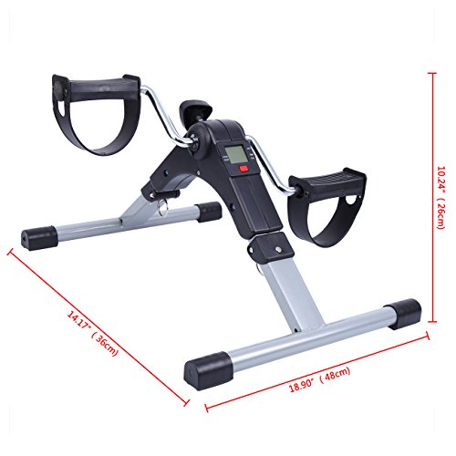 Yonntech Pedales de fitness plegables para brazo y pierna con pantalla LCD, para ejercicio, para interior o interior piernas de fitness brazos muslo tóner tonificación máquina de entrenamient