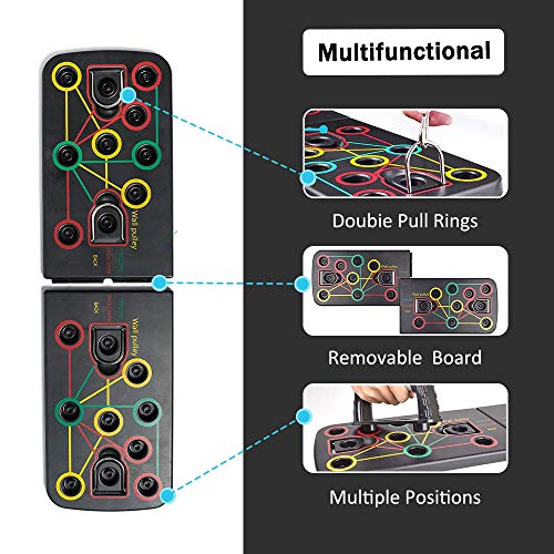 Yoophane Tabla de Flexiones, 13 en 1 Push Up Board con Bandas de Resistencia, Ejercicio Soportes para Flexiones en Casa Multifuncional, Entrenamiento de la Fuerza para Hombres y Mujeres Yoophane Tabla de Flexiones, 13 en 1 Push Up Board con Bandas de Resistencia, Ejercicio Soportes para Flexiones en Casa Multifuncional, Entrenamiento de la Fuerza para Hombres y Mujeres