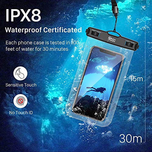 YOSH Funda Impermeable Móvil IPX8 Universal 2 Unidades, Bolsa para Móvil Estanca a Prueba de Agua para iPhone 12 Pro MAX 11 XR X 8 7 Galaxy Note 20 S20 Xiaomi Poco X3 Huawei Mate40 Pro hasta 7''