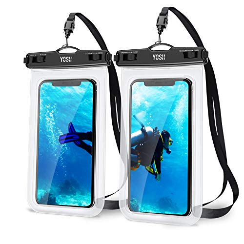 YOSH Funda Impermeable Móvil IPX8 Universal 2 Unidades, Bolsa para Móvil Estanca a Prueba de Agua para iPhone 12 Pro MAX 11 XR X 8 7 Galaxy Note 20 S20 Xiaomi Poco X3 Huawei Mate40 Pro hasta 7''