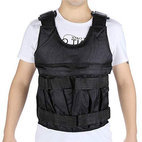 Yosoo 44lb/20 kg Weighted Vest Workout peso chaqueta ejercicio boxeo Fitness Training, 20KG（Sólo Chaleco sin Pesos=）