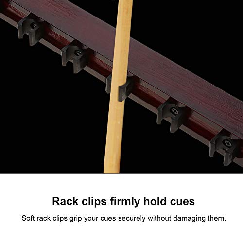 Yosoo Health Gear Estante para Tacos de Billar, Rack para Tacos de Billar montado en la Pared con Clips, Rack para Tacos de Billar de Madera Dura, Tiene Capacidad para 6 Tacos Yosoo Health Gear Estante para Tacos de Billar, Rack para Tacos de Billar montado en la Pared con Clips, Rack para Tacos de Billar de Madera Dura, Tiene Capacidad para 6 Tacos