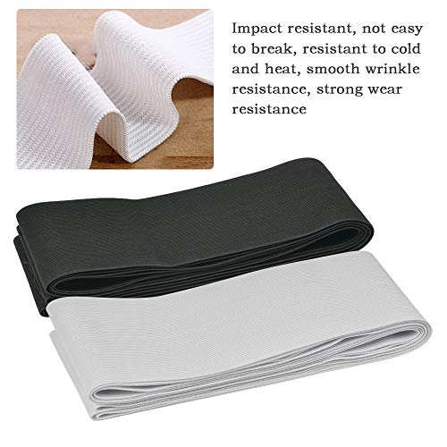 YOTINO 2 paquetes de bandas elásticas anchas para coser con cuerda elástica plana, incluye 1 paquete de bobina elástica blanca y 1 paquete de carrete de banda elástica negra, 4 m x 10 cm YOTINO 2 paquetes de bandas elásticas anchas para coser con cuerda elástica plana, incluye 1 paquete de bobina elástica blanca y 1 paquete de carrete de banda elástica negra, 4 m x 10 cm