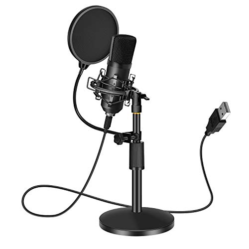 YOTTO Micrófono USB, PC Micrófono de Condensador para ordenador profesional 192KHz/24bit cardioide Micrófono con soporte de micrófono, filtro pop para Twitch Streaming, Podcasting, Youtube, Skype YOTTO Micrófono USB, PC Micrófono de Condensador para ordenador profesional 192KHz/24bit cardioide Micrófono con soporte de micrófono, filtro pop para Twitch Streaming, Podcasting, Youtube, Skype