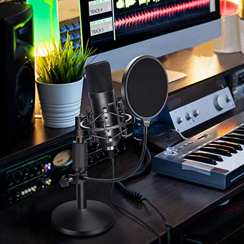 YOTTO Micrófono USB, PC Micrófono de Condensador para ordenador profesional 192KHz/24bit cardioide Micrófono con soporte de micrófono, filtro pop para Twitch Streaming, Podcasting, Youtube, Skype YOTTO Micrófono USB, PC Micrófono de Condensador para ordenador profesional 192KHz/24bit cardioide Micrófono con soporte de micrófono, filtro pop para Twitch Streaming, Podcasting, Youtube, Skype