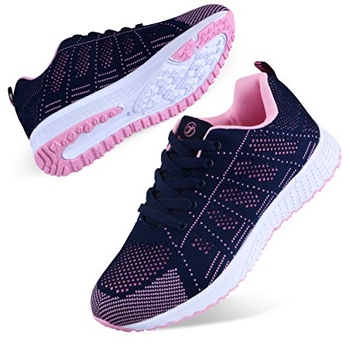 Youecci Zapatillas de Deportivos de Running para Mujer Deportivo de Exterior Interior Gimnasia Ligero Sneakers Fitness Atlético Caminar Zapatos Transpirable Azul 38 EU