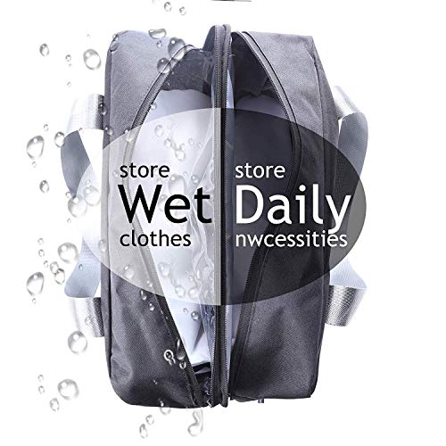 Young & Ming Impermeable Bolsa de Deporte con Compartimento para Zapatos Bolsa de Gimnasio Grande Bolsa de Viaje Bolsa Fin de Semana para Hombre/Mujer, 20L-Gris