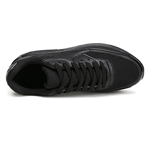 Young & Ming Unisex-Adulto Zapatillas Gimnasio Walking Zapatillas Fitness Deportes de Ligero Zapatillas de Running（Negro，45 EU）