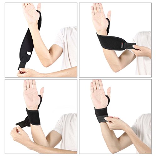 Youngdo 1 Par Muñequeras Deportivas Ajustables más Anchas y Gruesas Soportes de muñeca para Izquierda y Derecha para Padel, Deportes, Trabajo, Uso Diario, Dolores de Muñecas Negro (SM/MD (12.7-18 CM)) Youngdo 1 Par Muñequeras Deportivas Ajustables más Anchas y Gruesas Soportes de muñeca para Izquierda y Derecha para Padel, Deportes, Trabajo, Uso Diario, Dolores de Muñecas Negro (SM/MD (12.7-18 CM))