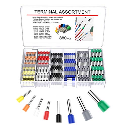 YoungRich Conectores Terminales Electricos Cable Kit con 8 Colores Crimpadora de Terminales con 880pcs Terminales Juego Aislante Casquillos YoungRich Conectores Terminales Electricos Cable Kit con 8 Colores Crimpadora de Terminales con 880pcs Terminales Juego Aislante Casquillos