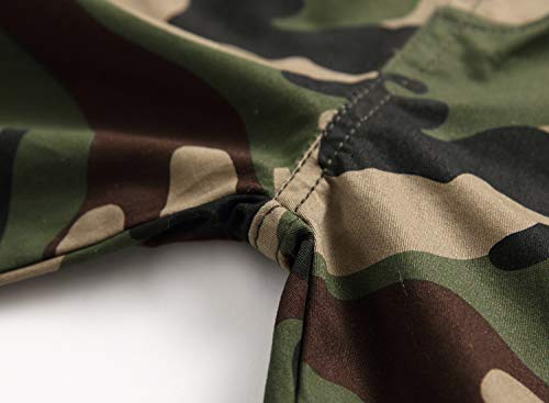 YoungSoul Pantalones Camuflaje para niño - Joggers con Bajos Ajustados - Pantalón de chándal con Cintura elástica Verde(Regular Fit) 13-14 años