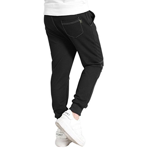 YoungSoul Pantalones para niño - Joggers Deportivos con Bajos Ajustados - Pantalon Chandal con Forro Polar Negro 4-5años/Etiqueta 120