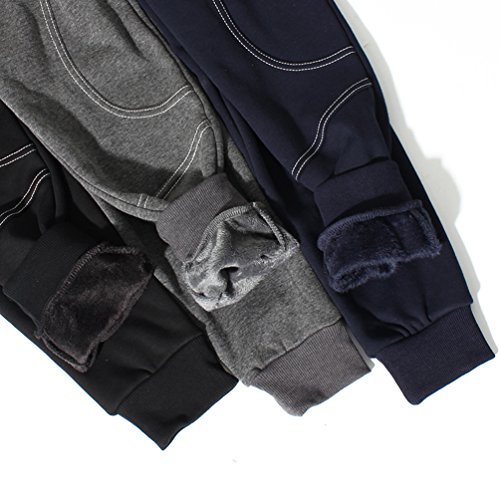 YoungSoul Pantalones para niño - Joggers Deportivos con Bajos Ajustados - Pantalon Chandal con Forro Polar Negro 4-5años/Etiqueta 120