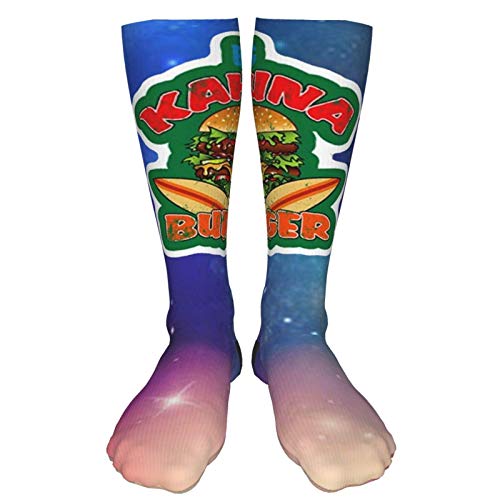 YOUPENG Big Kahuna Burger Unisex Calcetines Deportivos de tacón Negro Grueso 50cm Medias hasta la Rodilla