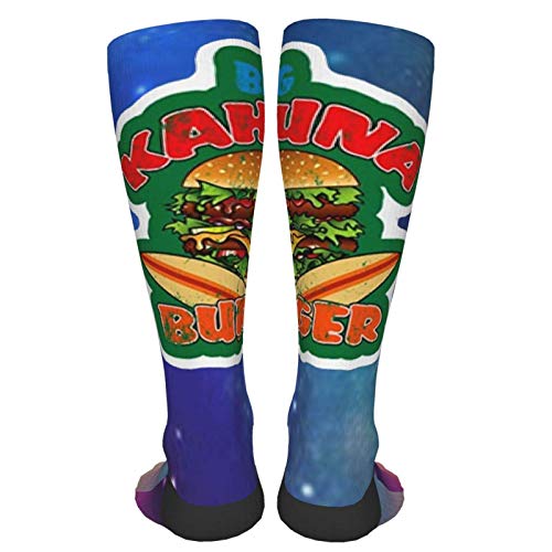 YOUPENG Big Kahuna Burger Unisex Calcetines Deportivos de tacón Negro Grueso 50cm Medias hasta la Rodilla