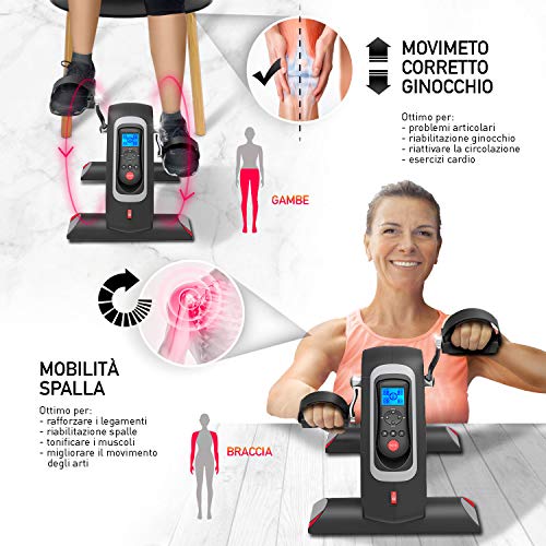 YOUR MOVE Mini bicicleta estática para gimnasia activa, rehabilitación, utilizable con y sin motor, 12 velocidades, 6 programas, temporizador, distancia, calorías, mando a distancia, botón emergencia YOUR MOVE Mini bicicleta estática para gimnasia activa, rehabilitación, utilizable con y sin motor, 12 velocidades, 6 programas, temporizador, distancia, calorías, mando a distancia, botón emergencia