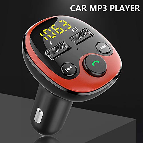 You's Auto Transmisor FM Bluetooth 5.0 Manos Libres para Coche Carga Rápida QC3.0+1A Inalámbrico Reproductor MP3 Mechero Coche Adaptador Receptor con Dual USB 5V/3.1A Soporte Tarjetas SD + U Disk