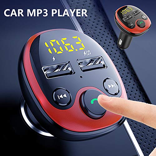 You's Auto Transmisor FM Bluetooth 5.0 Manos Libres para Coche Carga Rápida QC3.0+1A Inalámbrico Reproductor MP3 Mechero Coche Adaptador Receptor con Dual USB 5V/3.1A Soporte Tarjetas SD + U Disk