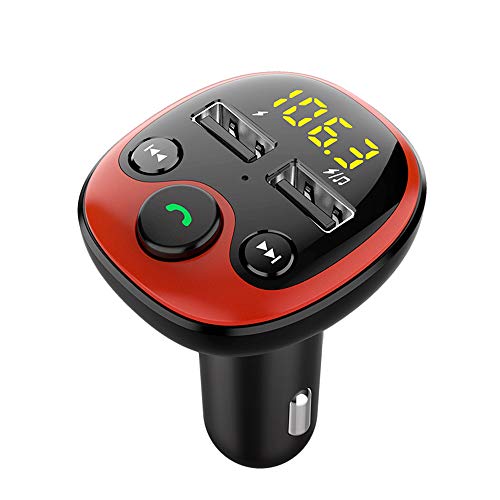 You's Auto Transmisor FM Bluetooth 5.0 Manos Libres para Coche Carga Rápida QC3.0+1A Inalámbrico Reproductor MP3 Mechero Coche Adaptador Receptor con Dual USB 5V/3.1A Soporte Tarjetas SD + U Disk