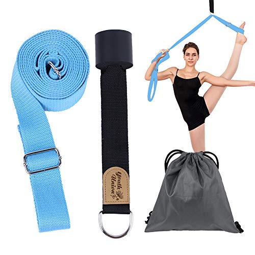 YouthUnion Cintura Pierna Fitness Correa Entrenamiento Estiramiento,Durable Cotton Exercise Straps, Ejercicio,Ideal para Ballet,Baile de Baile,Gimnasio,Pilates (Azul)