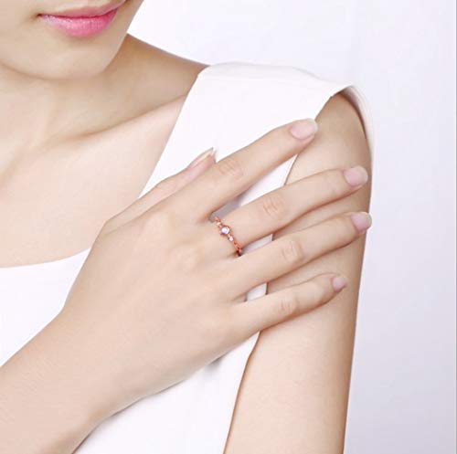YOYOYAYA Anillo S925 Silver Pink Regulable Joyería Femenina Chica Fecha YOYOYAYA Anillo S925 Silver Pink Regulable Joyería Femenina Chica Fecha