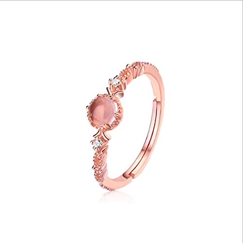 YOYOYAYA Anillo S925 Silver Pink Regulable Joyería Femenina Chica Fecha YOYOYAYA Anillo S925 Silver Pink Regulable Joyería Femenina Chica Fecha