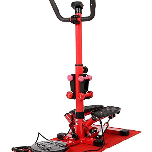 YSYSZYN Sportstech Twister Stepper 2 en 1 Cuerdas de Resistencia Escaladora y Swing Stepper para usuarios Principiantes y avanzados con Pantalla Multifuncional-Rojo